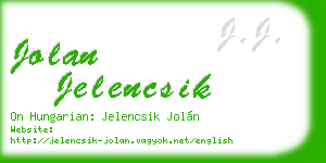 jolan jelencsik business card