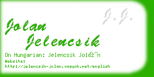 jolan jelencsik business card